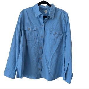 L.L. Bean Vintage Chamois Heavy Neptune‎ Blue Flannel Button Down Size 2X